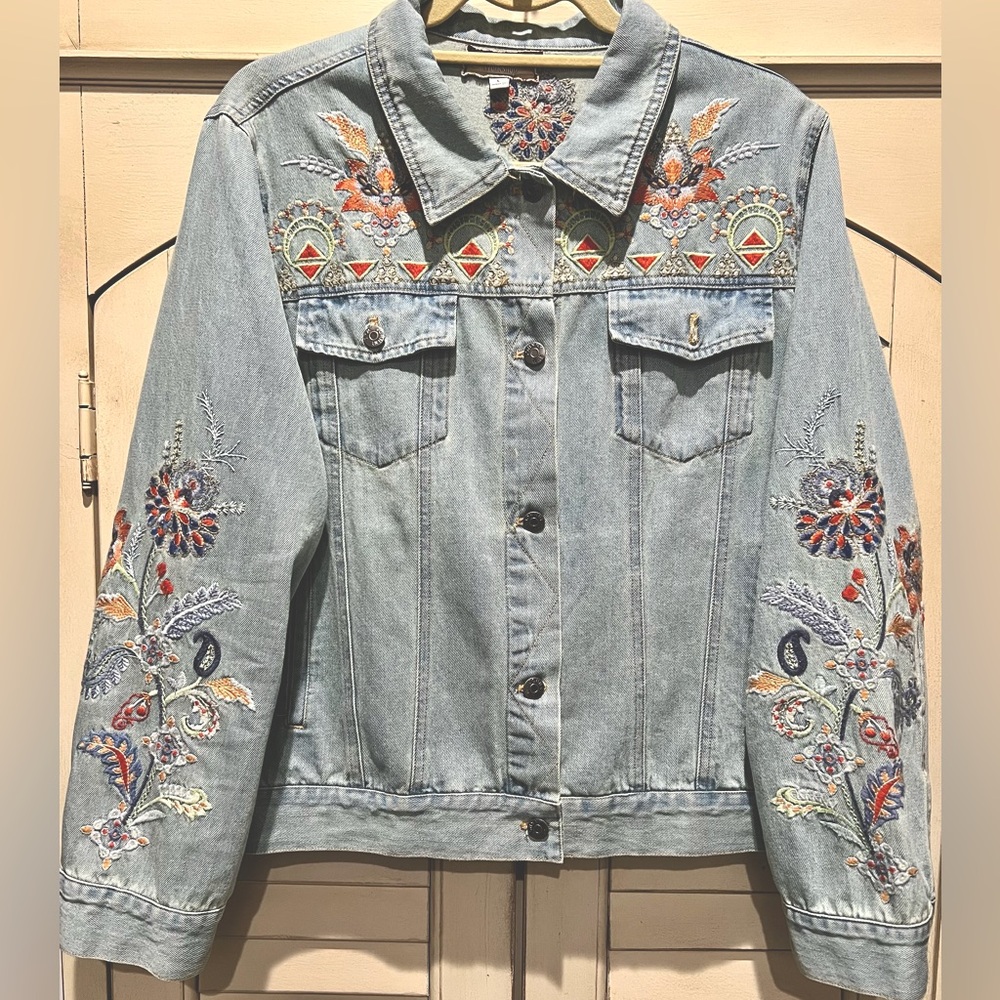 Women’s Johnny Was Denim Jacket Sz L